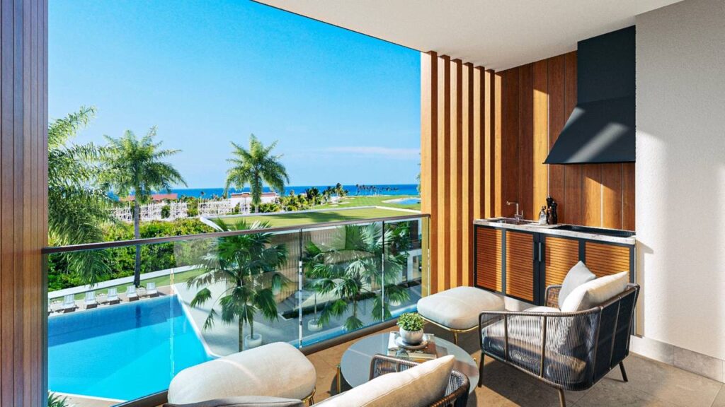 widok z balkonu - Luksusowe wille i apartamenty na Dominikanie